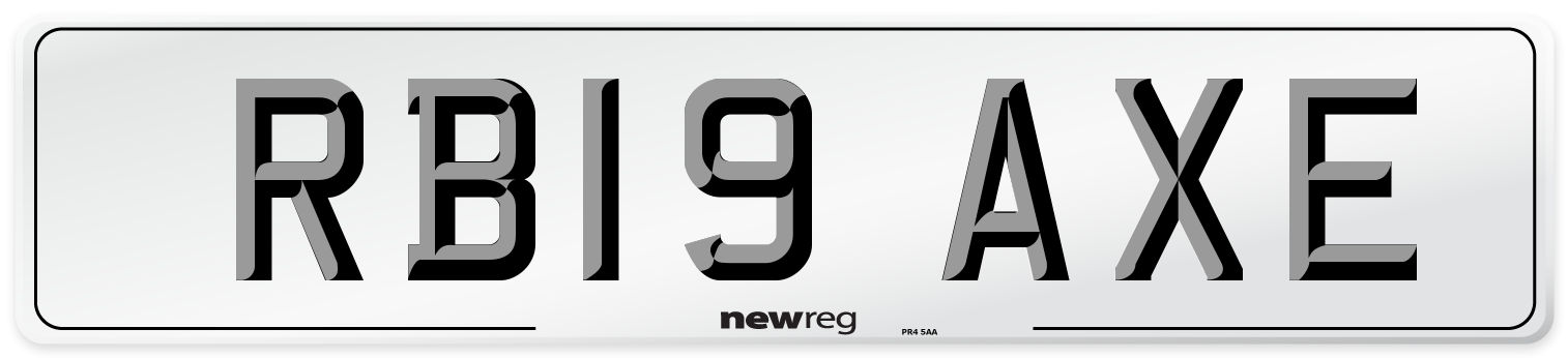 RB19 AXE Number Plate from New Reg